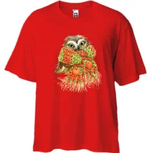 Футболка Oversize с совой в шарфе