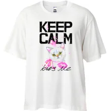 Футболка Oversize з кошеням Keep calm and kiss me
