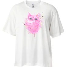 Футболка Oversize з рожевим кошеням