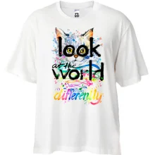 Футболка Oversize з кошеням Look at the world differently