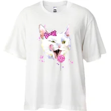 Футболка Oversize с кошкой 