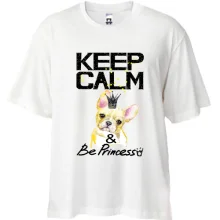 Футболка Oversize з Французьким Бульдогом (keep calm & be princess)
