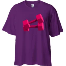 Футболка Oversize з рожевими гантелями