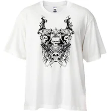 Футболка Oversize з черепами японських самураїв