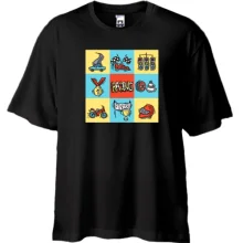 Футболка Oversize з гоночними символами