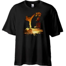Футболка Oversize с золотистым таэквондистом