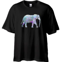 Футболка Oversize со слоном в стиле low poly