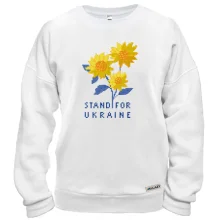 Свитшот Stand For Ukraine (пиксельные цветы)