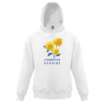 Детская толстовка Stand For Ukraine (пиксельные цветы)
