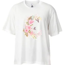 Футболка Oversize c трояндами і метеликами