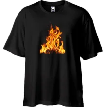 Футболка Oversize с изображением огня