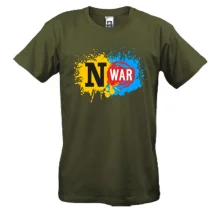 Футболка No War з жовто-синіми бризками