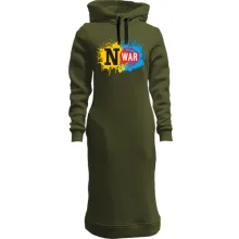 Худи платье No War с жёлто-синими брызгами