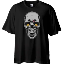 Футболка Oversize череп з кривавим шрамом