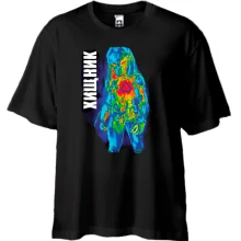Футболка Oversize с Хищником в инфракрасном свете