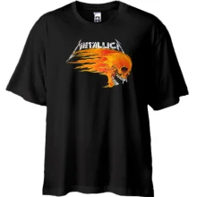 Футболка Oversize Metallica (с огненным черепом)