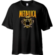 Футболка Oversize Metallica с жёлтым черепом