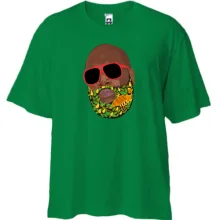 Футболка Oversize с Rick Ross и цветочной бородой