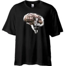 Футболка Oversize с The Evil Within и мозгом