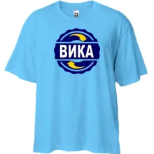 Футболка Oversize с именем Вика в круге