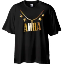 Футболка Oversize с золотой цепью и именем Анна