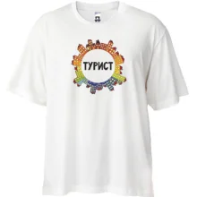 Футболка Oversize с городом и надписью 