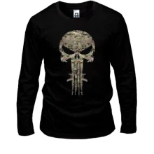 Лонгслив с камуфляжным черепом Punisher и автоматами