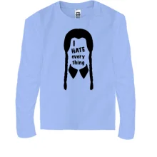 Дитячий лонгслів Wednesday - I Hate Everything