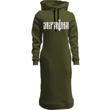 Худи платье со шрифтовым принтом Україна