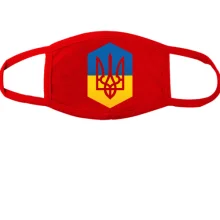 Маска з Тризуб на фоні прапора