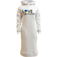 Худи платье LOVE Ukraine с флагом