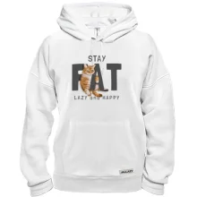 Толстовка с котиком "Fat Lazy and Happy"