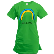 Подовжена футболка Ukrainbow (прапор-веселка)