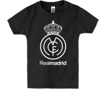 Детская футболка с белой эмблемой Real Madrid