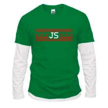 Комбинированный лонгслив "JavaScript и олени"