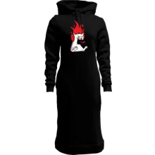 Худи платье "Пылающий кот"