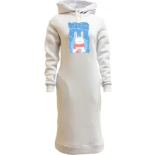 Худи платье с зайцем с кофе