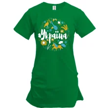 Подовжена футболка з орнаментом "Україна"
