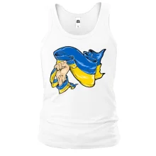 Майка с флагом Украины в руке