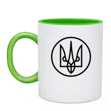 Чашка с линейным тризубом в тонком круге