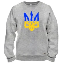 Свитшот с тризубом в цвете украинского флага