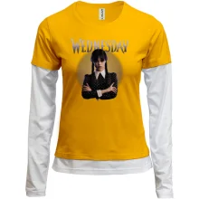 Комбинированный лонгслив "Уэнздей Аддамс"
