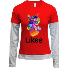 Жіночий лонгслів Комбі з котиком "Likee"
