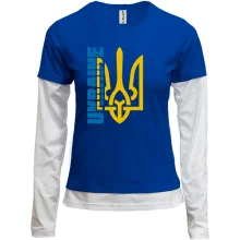 Женский лонгслив Комби с тризубом "Ukraine"