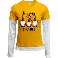 Комбинированный лонгслив с гномами"Hanging with my gnomies"