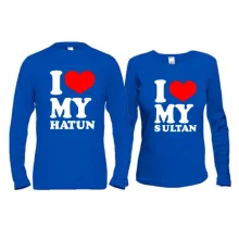 Парные лонгсливы I love my Sultan - I love my Hatun