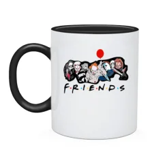 Чашка із персонажами хорорів та написом «FRIENDS»