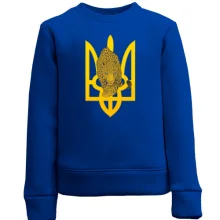 Детский свитшот с гепардом на фоне тризуба