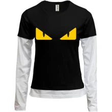 Комбинированный лонгслив "Глаза Fendi"