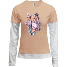 Жіночий лонгслів Комбі з мамою, дитиною та написом LOVE